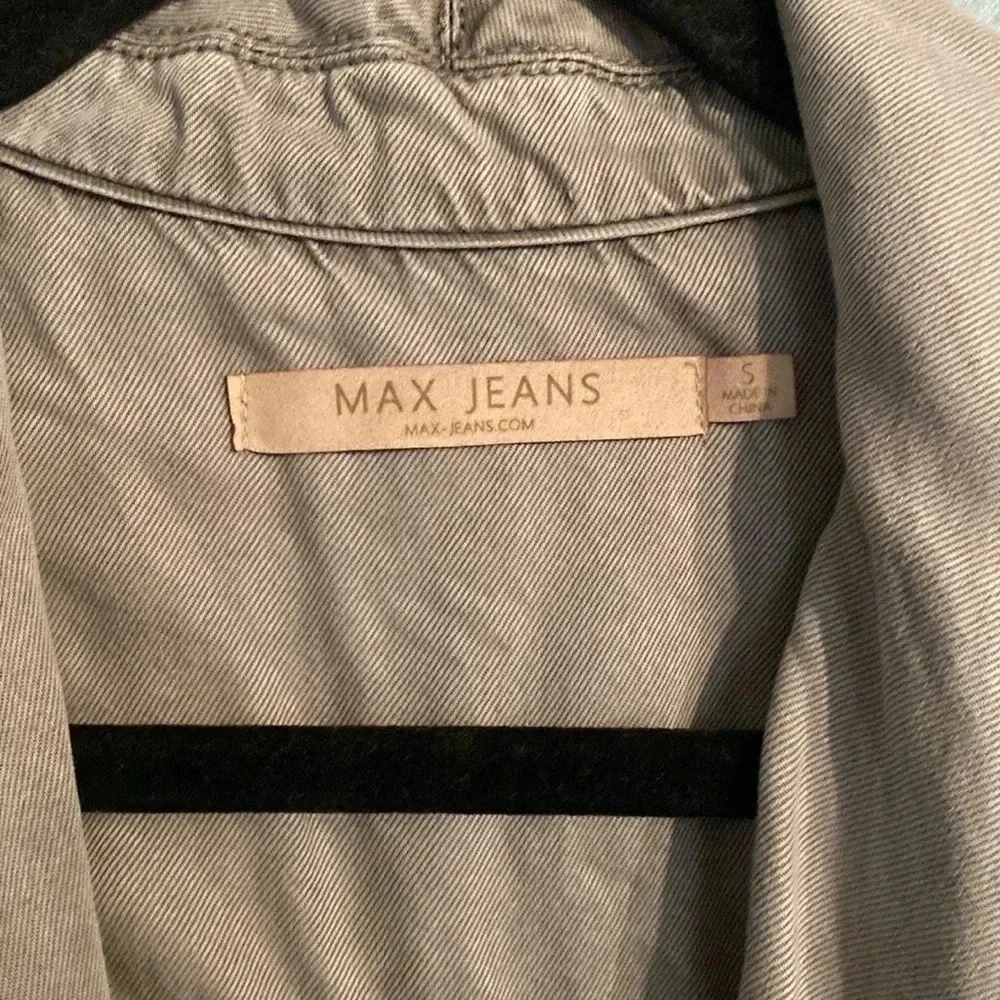Max Jeans gray utility vest - small - pockets - drawstring at waist